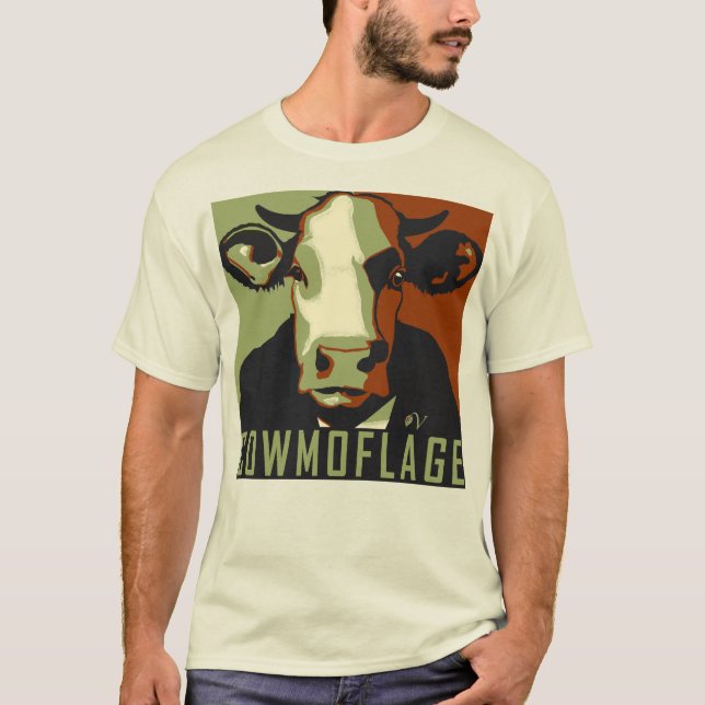 Cowmoflage Roligt Pop Art Inspired Cow Tshirt T Shirt (Framsida)