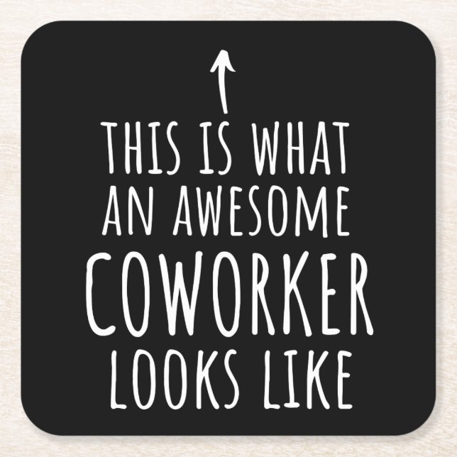 Coworker Gift, Coworker Mug, Awesome Coworker Underlägg Papper Kvadrat (Framsidan)
