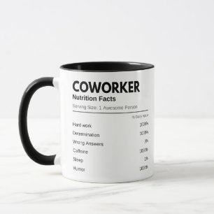 Coworkers & Colleagants Funny Nutrition Facts Mugg