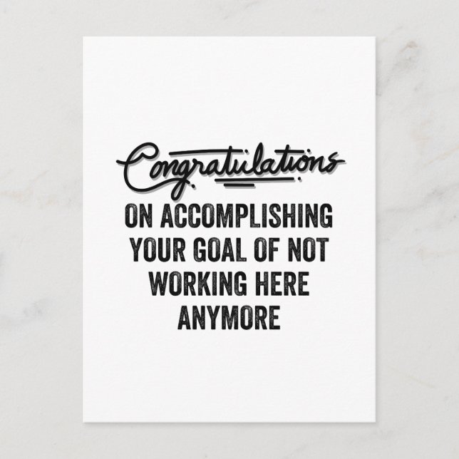 Coworking Adjö Gift | Lämnar medarbetare Helg Vykort (Framsida)