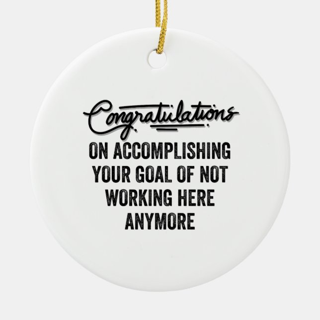 Coworking Adjö Gift | Lämnar medarbetare Julgransprydnad Keramik (Framsidan)