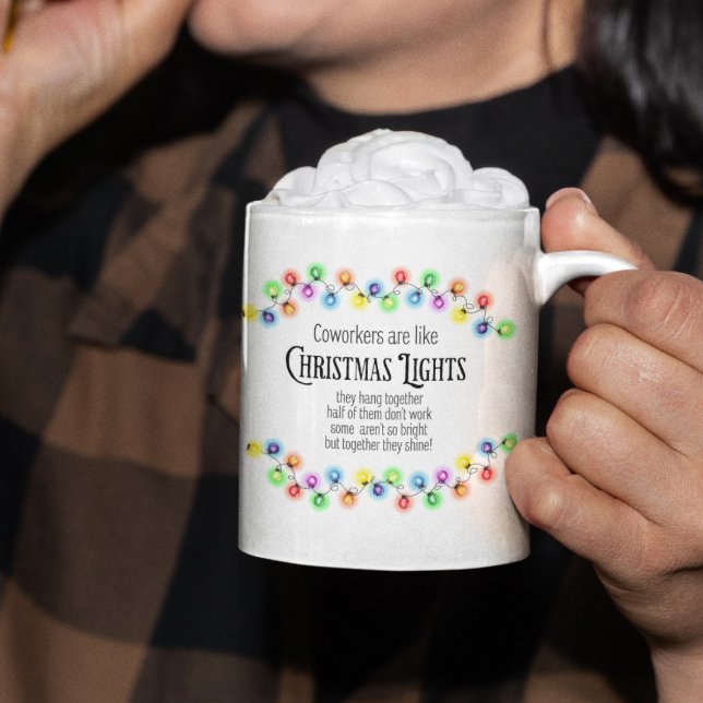 Coworking är som Chirstmas Ljus Coworking Gift Jumbo Mugg (Skapare uppladdad)