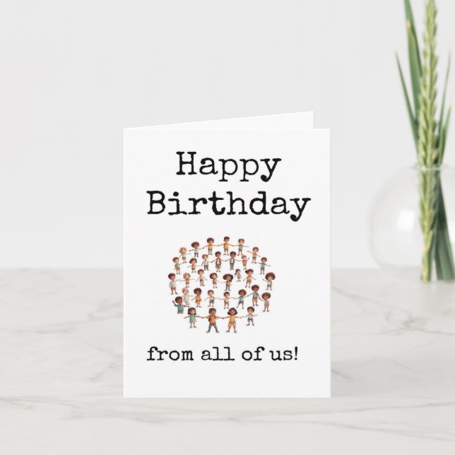 Coworking Birthday Card, Cute, från oss alla Kort (Framsida)