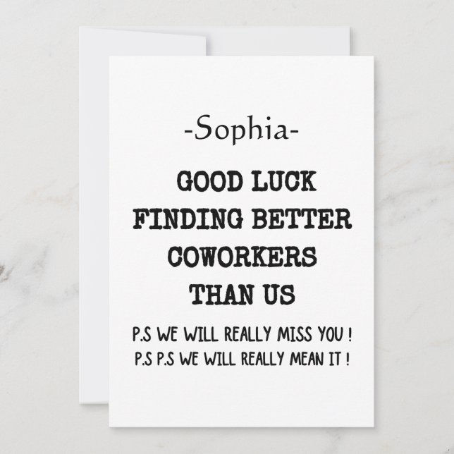 Coworking Chef Lämnar ADD Funny Quote, Anpassnings Meddelande (Framsida)