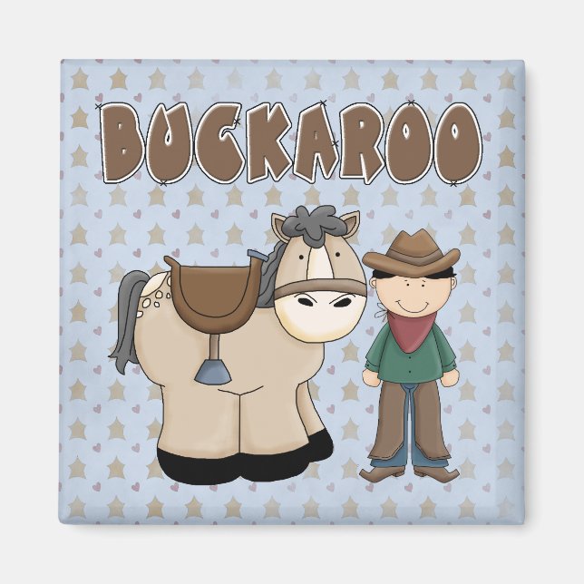 Cowpoke Cowboy Horse Buckaroo Fridge Magnet (Framsidan)