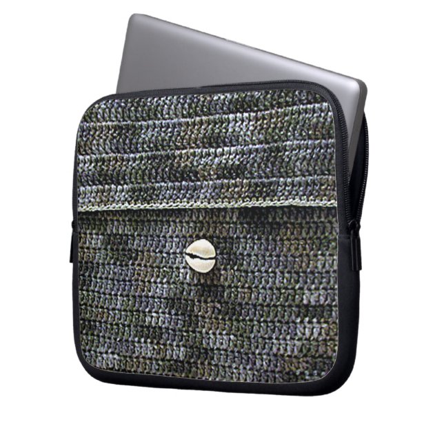 Cowrie Grått Artisan Crochet Print Electronics Bag Laptop Fodral (Framsidan Vänster)