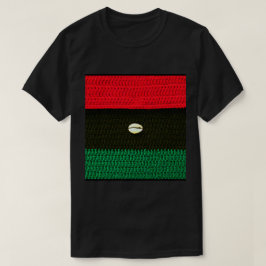 Cowrie Snäcka Red Black Grönt Artisan Crochet Prin T Shirt