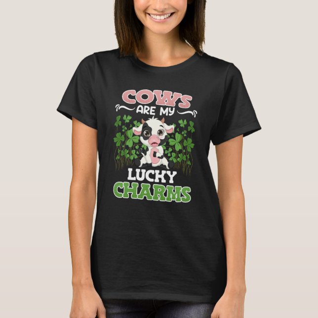 Cows are my lucky charms farmer t shirt (Framsida)