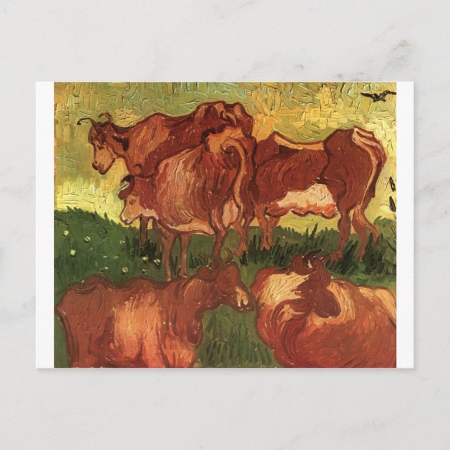Cows av Vincent van Gogh Vykort (Framsida)