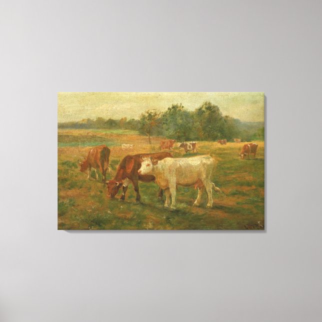 Cows - Edward Mitchell Bannister - c1890 Canvastryck (Framsida)
