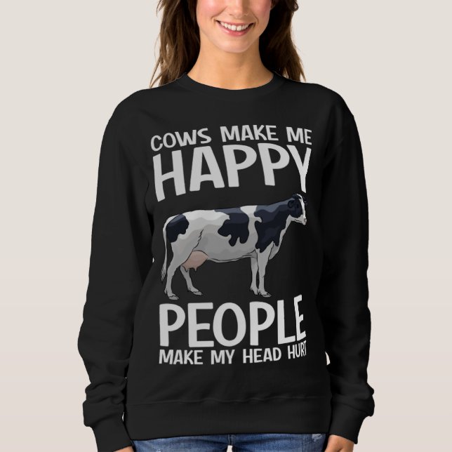 Cows Make Me Happy People Make Head Hurt Farmer  C T Shirt (Framsida)