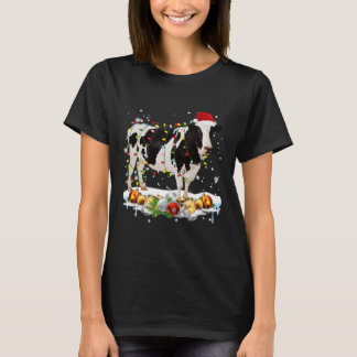 Cows Santa Älskare Julafton Ljus T Shirt