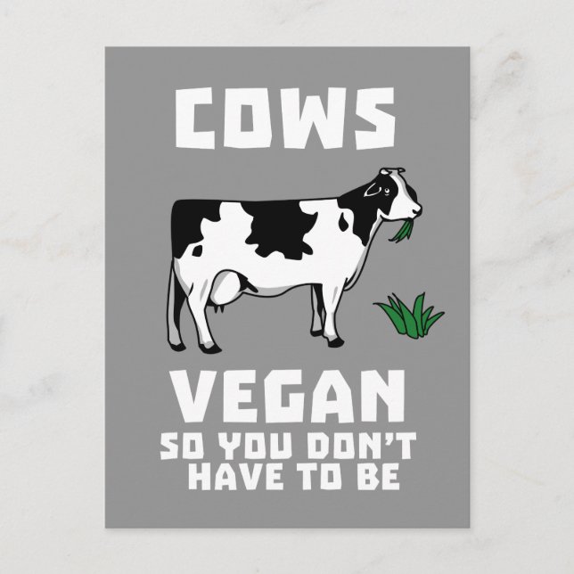 Cows Vegan, så du behöver inte vara Vykort (Framsida)