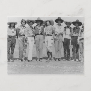Cowtjejer på Cheyenne Frontier Days, 1929. Vykort