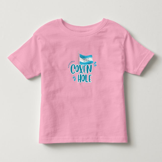 Coxen Hole med Honduras flagga T Shirt (Framsida)