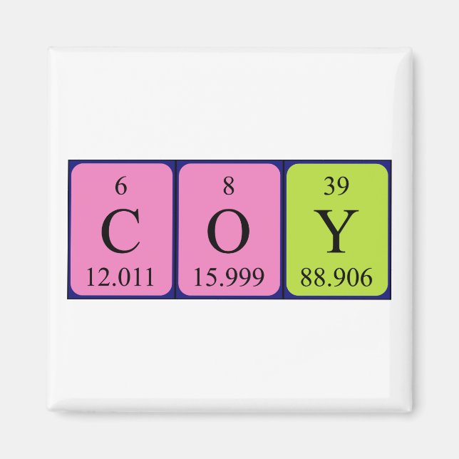Coy Periy bord namn magnet (Framsidan)