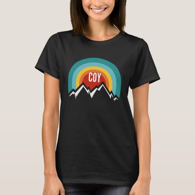 Coy Vintage Retro Sunset T Shirt (Framsida)