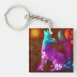 Coyote Abstrakt Art Saguaro Cactus Desert Brown