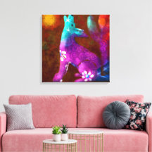 Coyote Abstrakt Art Saguaro Cactus Desert Brown