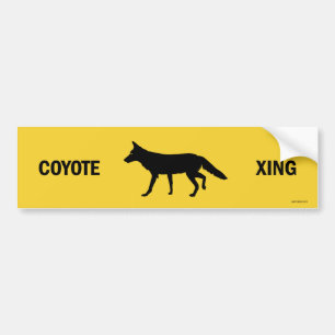 Coyote Crossing Bumper Sticker Bildekal