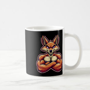 Coyote Flexing Muscles Fläkt Älskare Bodybuilding Kaffemugg