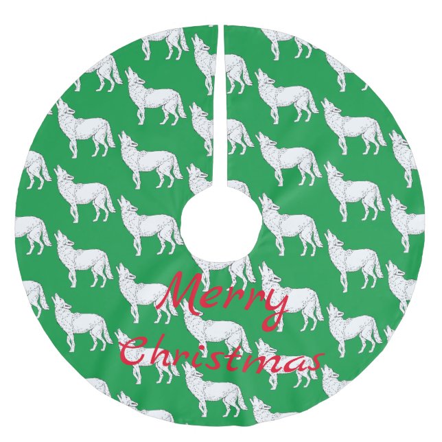 Coyote Howling Thunder_Cove Julgransmatta Borstad Polyester (Framsidan)