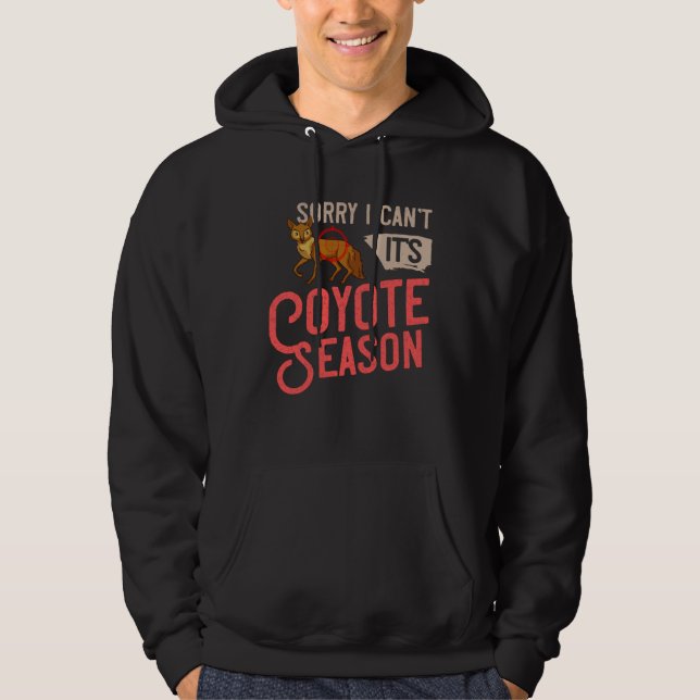 Coyote Hunter Trapping Hunting Season Hoodie (Framsida)