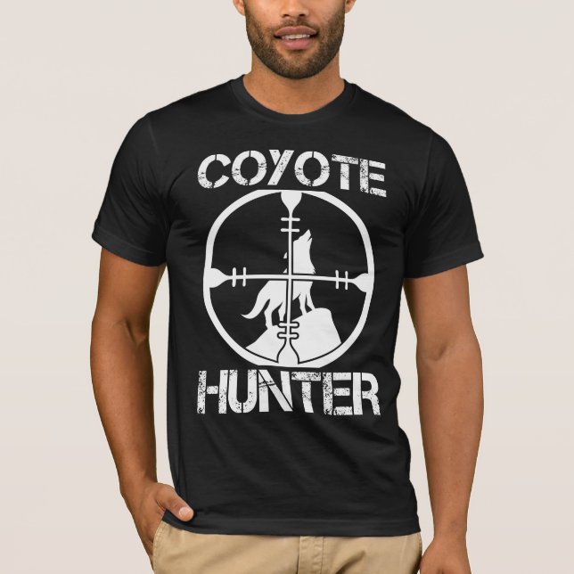 Coyote Hunting Yote Sniper Vild Animal Hunter T Shirt (Framsida)
