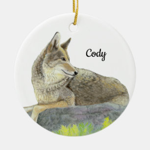 Coyote Julgransprydnad Keramik