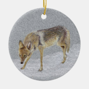 Coyote Julgransprydnad Keramik