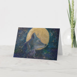 Coyote Måne Greeting Card av Maureen A. Girard Kort
