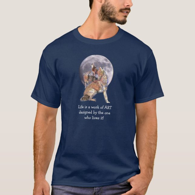 Coyote Pack Howling Life är ett verk av ART Quote Tee (Framsida)