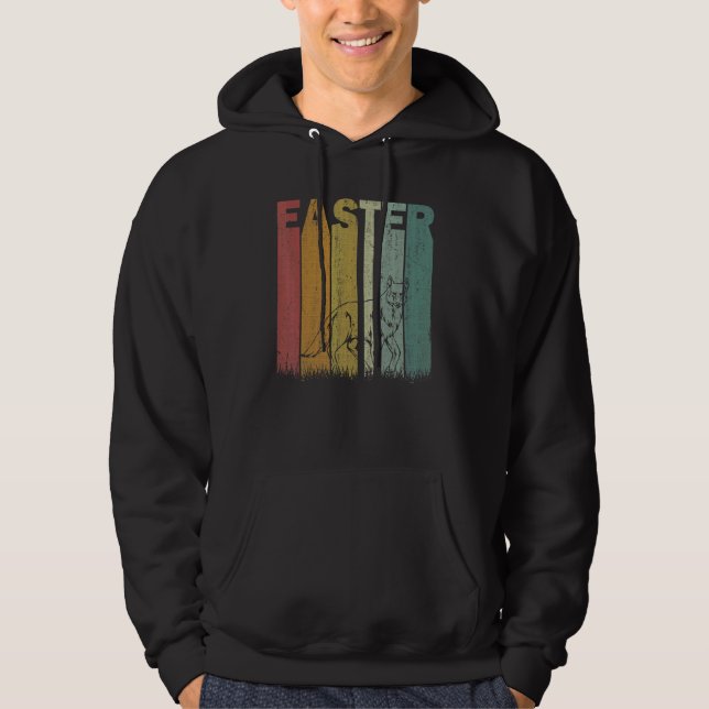 Coyote Retro Graphic Funny Påsk Costu Hoodie (Framsida)