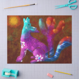 Coyote Saguaro Cactus Desert Decoupage