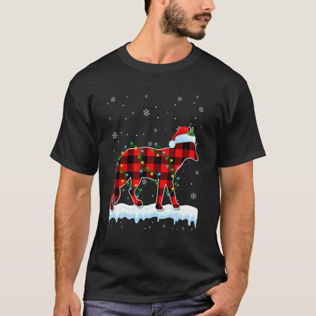 Coyote Santa Hat Cute Animals Julafton Ligh T Shirt (Framsida)