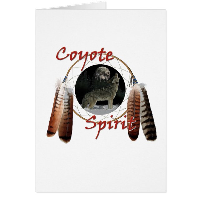 Coyote Spirit Hälsningskort (Framsidan)