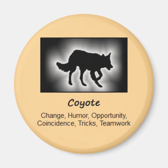 Coyote Totem Animal Spirit: Magnet (Framsidan)