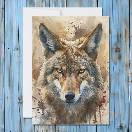 Coyote Totem Spirit Animal Beteckningskort Julkort