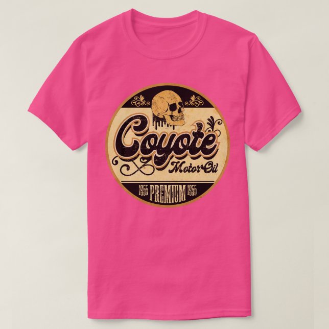 Coyote Vintage Oil-tecken T Shirt (Design framsida)