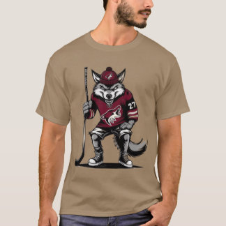 Coyote Wearing an Arizona Coyotes Hockey Jersey Ov T Shirt