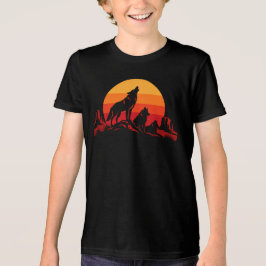 Coyotefamilj Solnedgång - Amerikansk västern vilda T Shirt