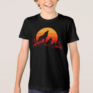 Coyotefamilj Solnedgång - Amerikansk västern vilda T Shirt