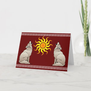 COYOTES HOWLING BENEATH A SOUTHESTERN SOL KORT