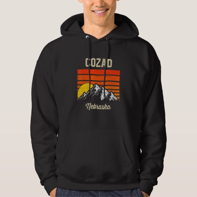 Cozad Nebraska Hometown City State Retro Usa Hoodie (Framsida)