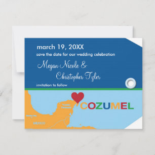 Cozumel Bagage Tag Spara Datum Tillkännagivande Datumet