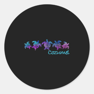 Cozumel Beach Design _ Tribal Turtle Gift Runt Klistermärke