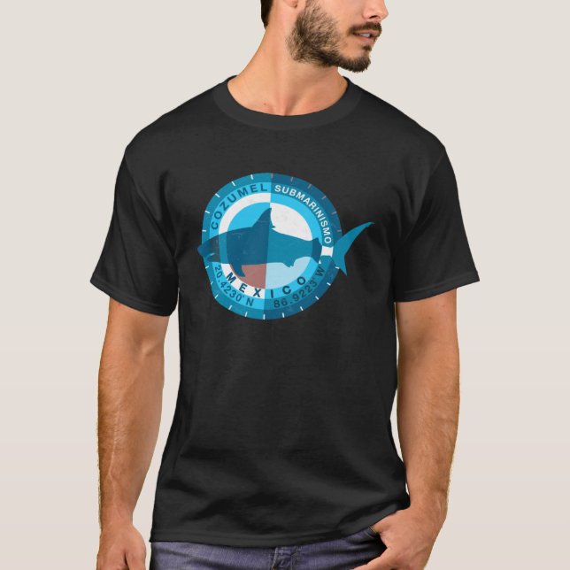 Cozumel Diving Mexico Shark Dive T Shirt (Framsida)