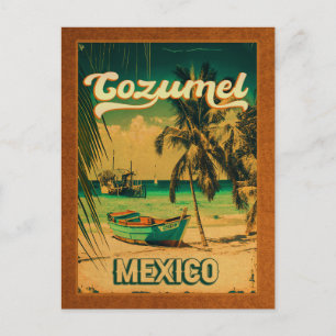 Cozumel Handflatan Träd Retro 80-talet, mexikanska Vykort