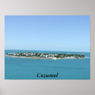 Cozumel Island Tropical Blue Vatten Poster