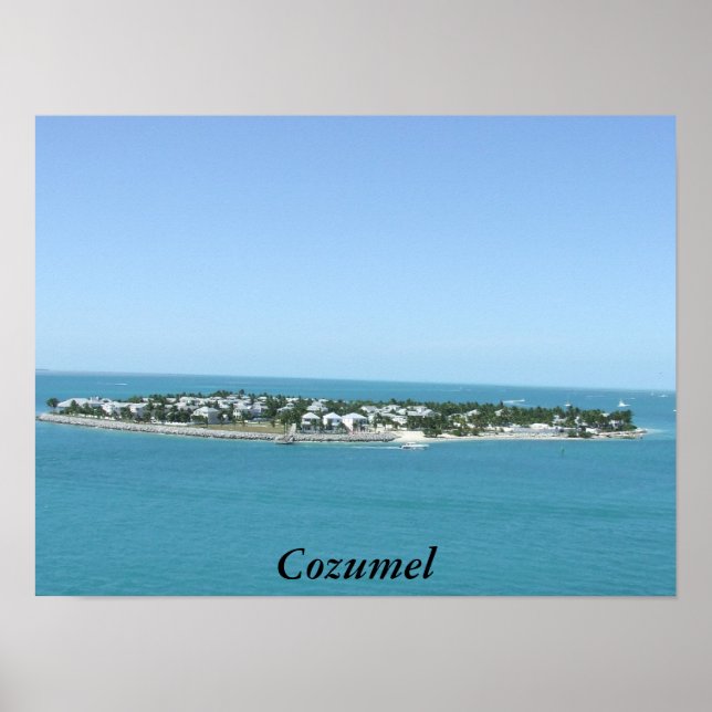 Cozumel Island Tropical Blue Vatten Poster (Framsidan)